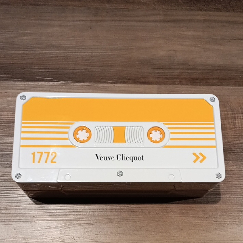 Veuve Clicquot Yellow and White Tape Cassette Box